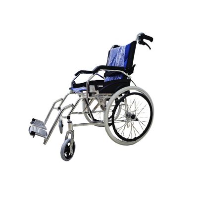 Πολυλειτουργική χειροκίνητη αναδιπλούμενη ατσάλινη αναπηρική καρέκλα 79*28*73cm 12,7kg Φιλικό σχεδιασμό