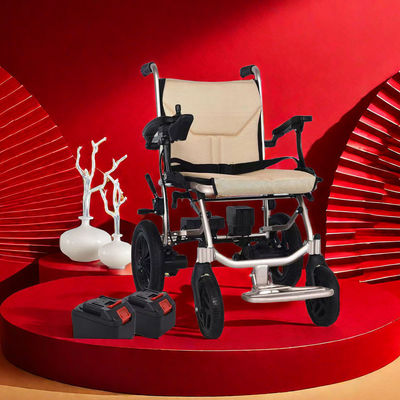 Δυνατό να αναδιπλωθεί ηλεκτρική τροχοθρόνα με χειρολαβή και ελαφρύ πλαίσιο από αλουμίνιο 14kg